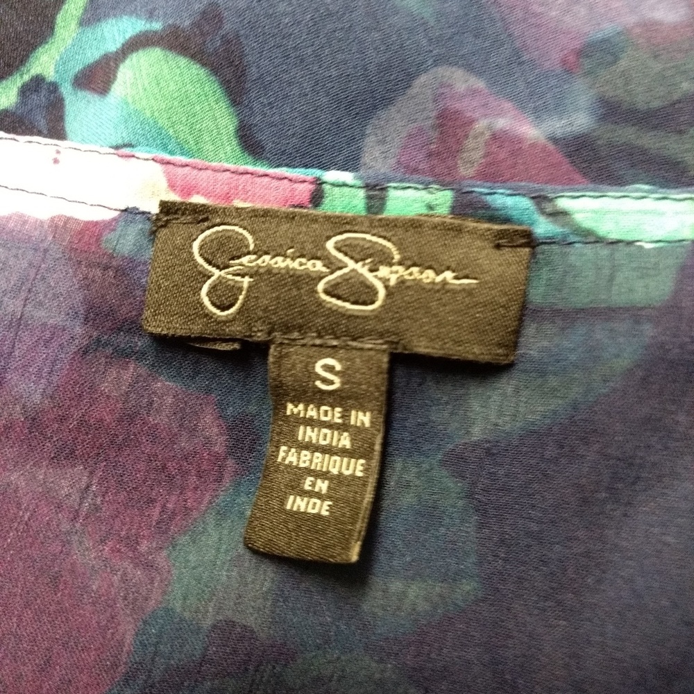 Jessica Simpson Virginia Floral Peasant Top Small - Picture 4 of 6